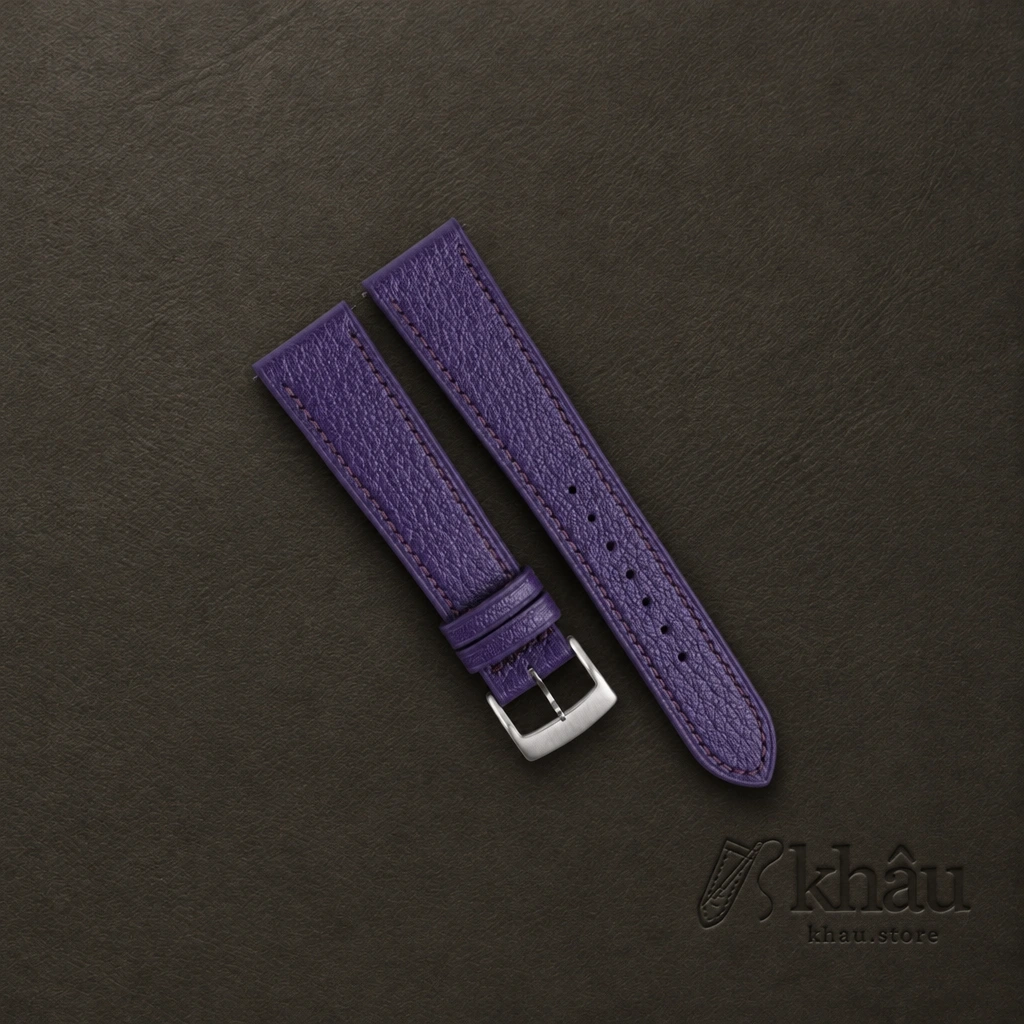 Purple Alran Chevre Leather Watch Strap — front view