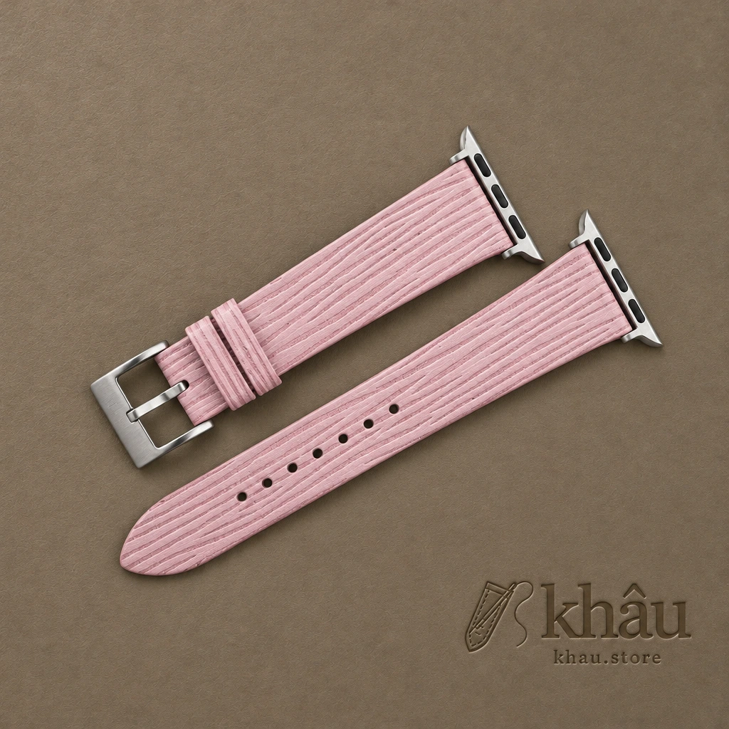 To My Daughter – Light Pink Epi Leather Apple Watch Band Gift for Daughter — front view