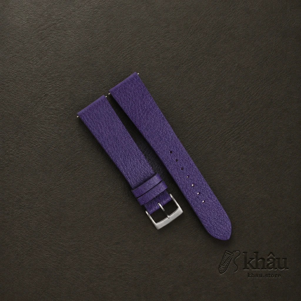Vintage Purple Alran Chevre Leather Watch Strap — front view