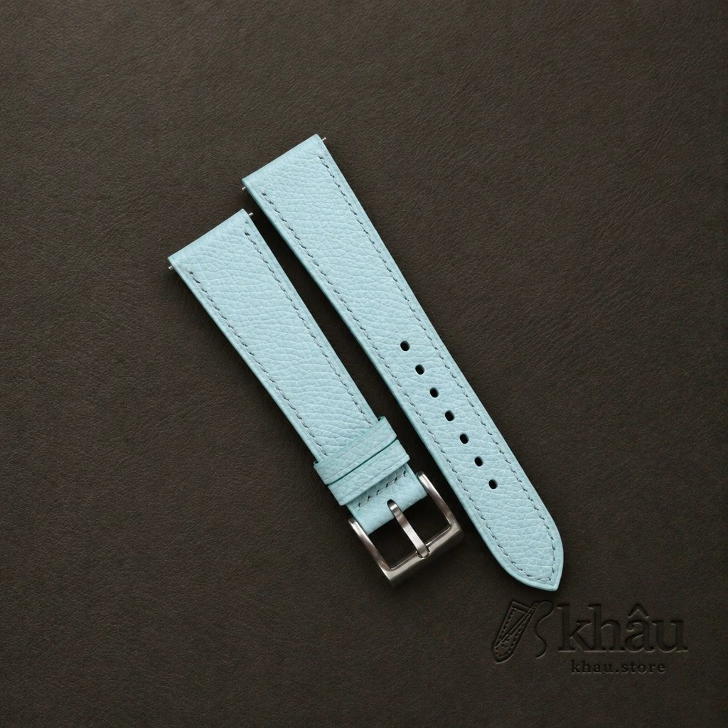Turquoise Epsom Leather Watch Strap — front view
