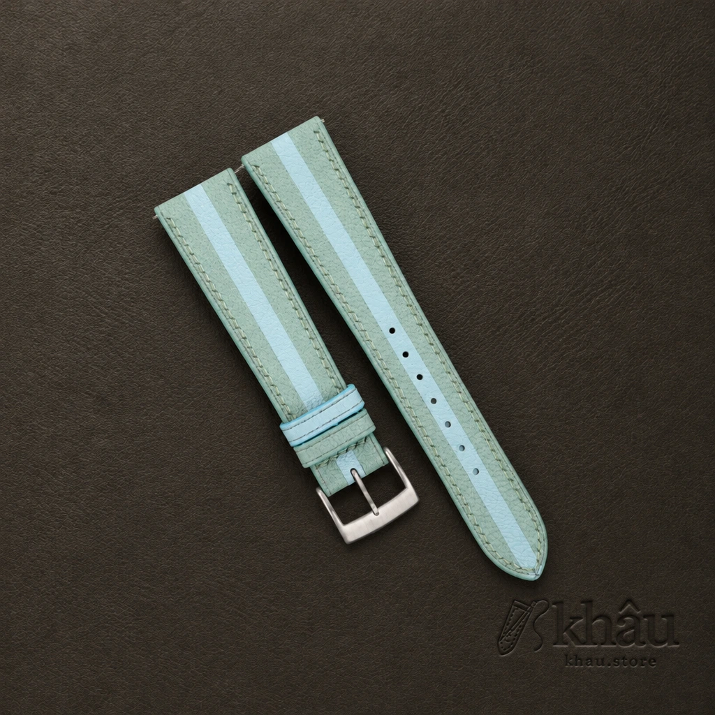 Duocolor Turquoise Alran Sully Leather Watch Strap — front view