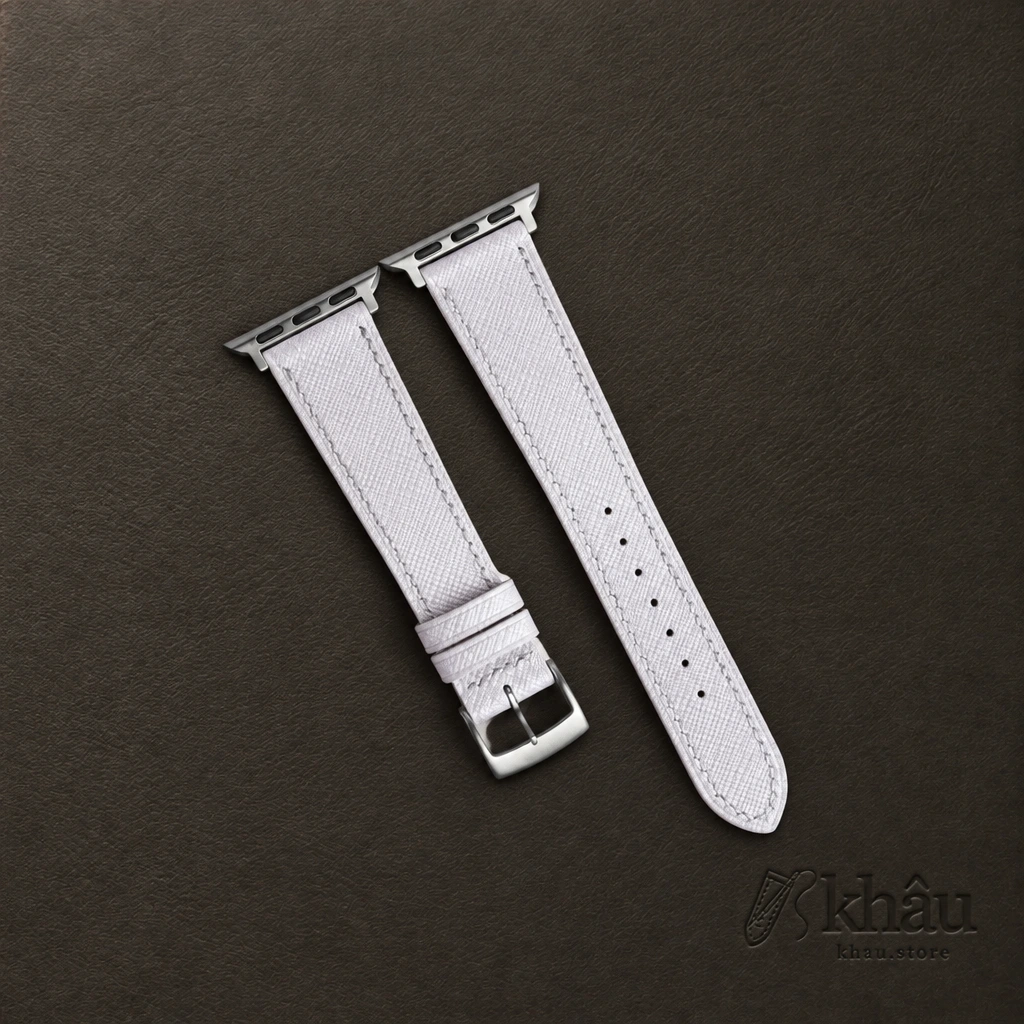 Light Purple Saffiano Leather Apple Watch Band — front view