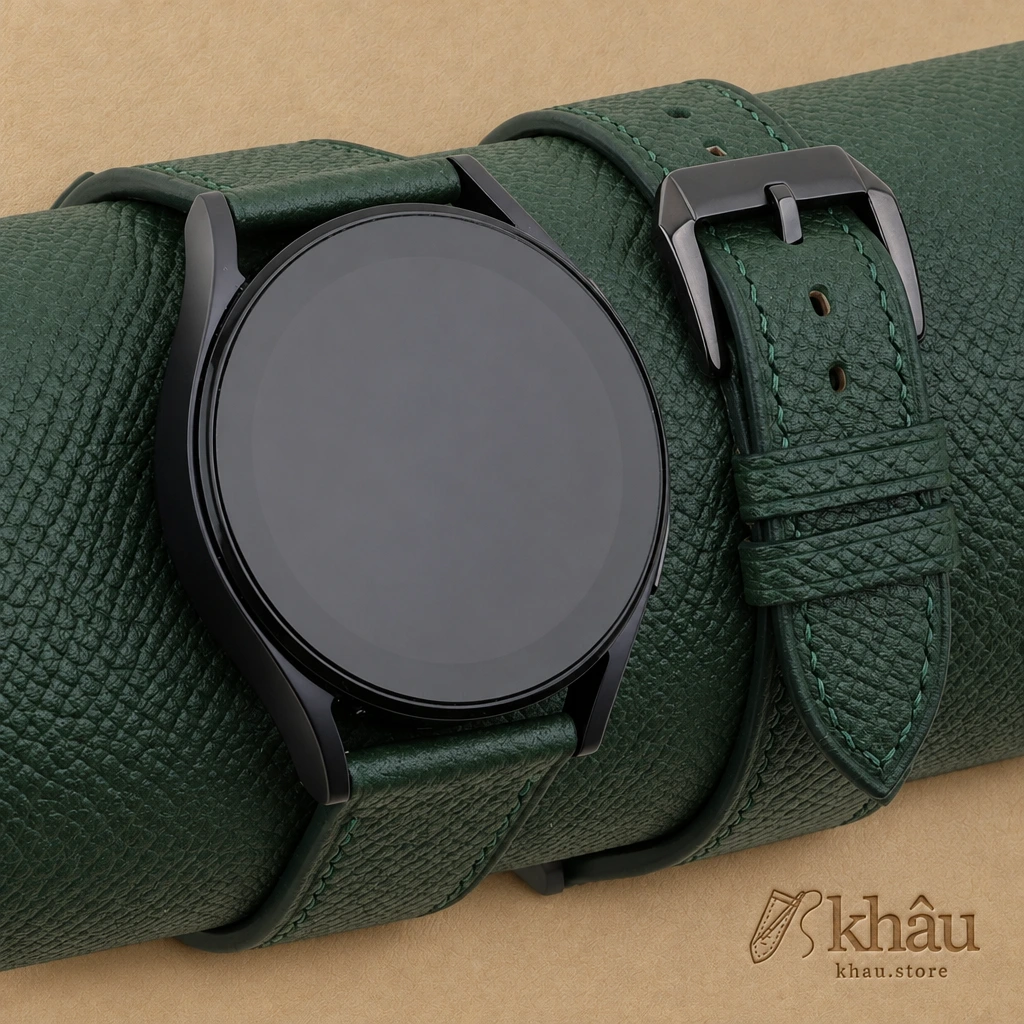 Forest Epsom Leather Samsung Watch Band — front view