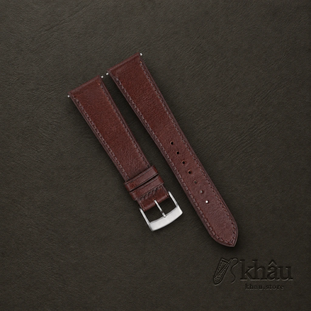 Brown Vachetta Leather Watch Strap — front view